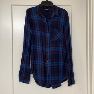 Topshop plaid button down top